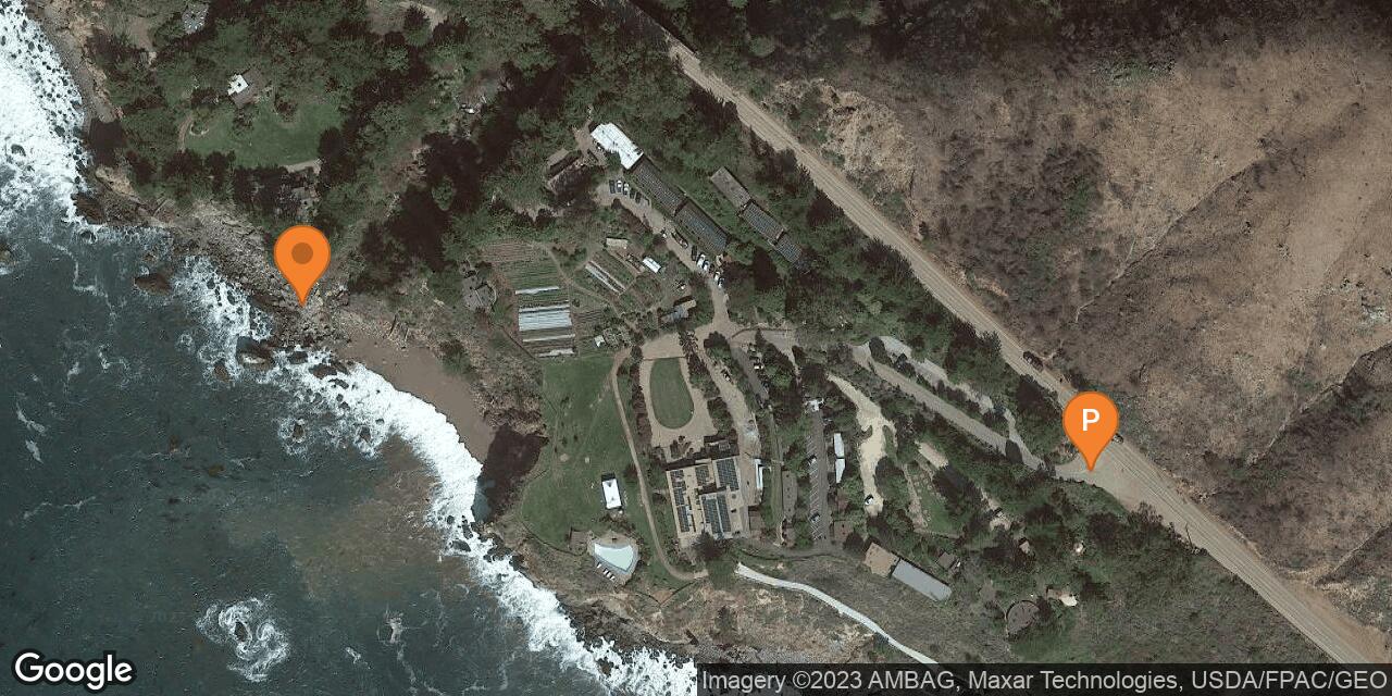 Map of Hot Springs Creek Beach at Esalen Institute