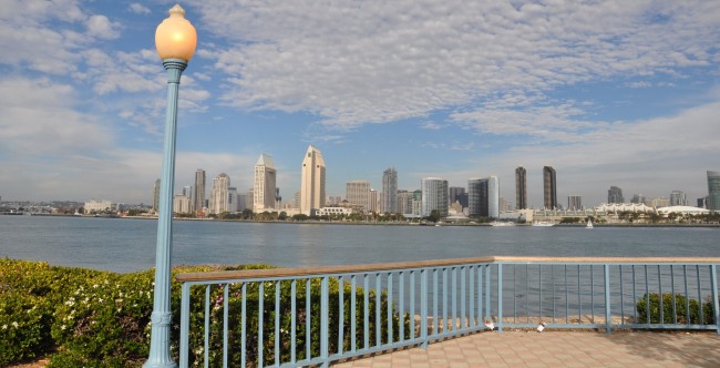 View of San Diego Skyline from Centennial Park at Coronado Island
