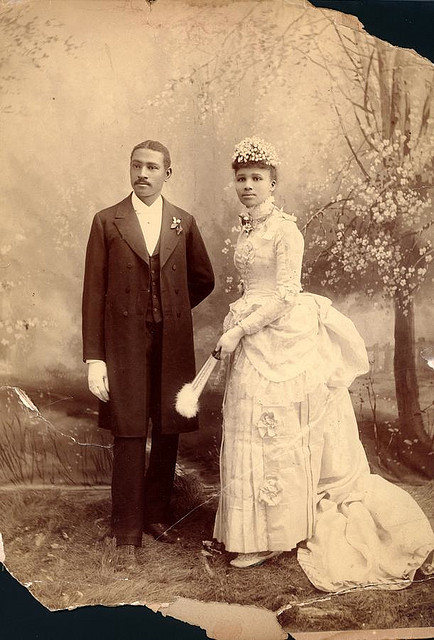 Wedding portrait of Charles Aaron and Willa A. Bruce