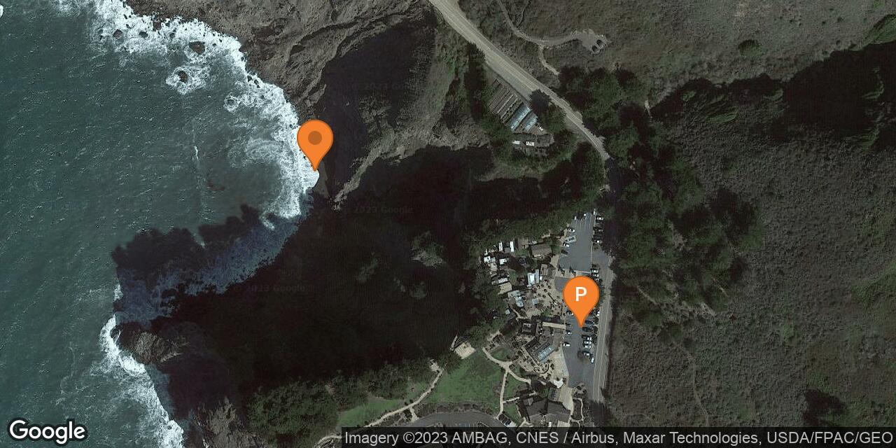 Map of Young Creek Beach at Ragged Point Inn