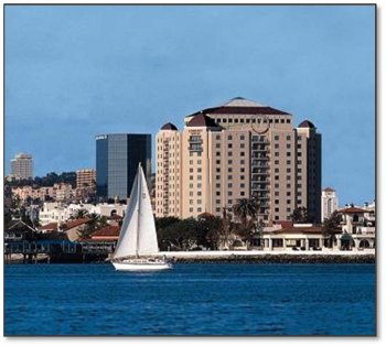 Unused Postcard: Embassy Suites Hotel Atrium San Diego Bay California CA 