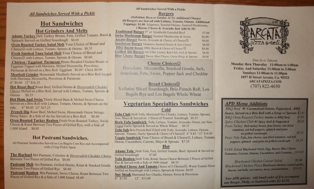 Arcata Pizza & Deli, Arcata, CA California Beaches