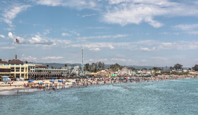 Santa Cruz,California,USA - July 20, 2015 : View of Santa Cruz Beach Boardwalk