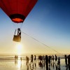 Hot Air Balloon Flight Sunset Coastal Area
