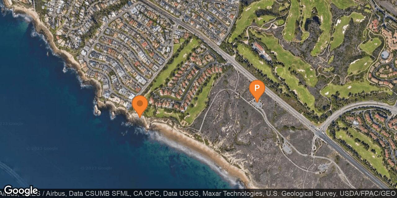 Map of Little Treasure Cove at Crystal Cove State Park