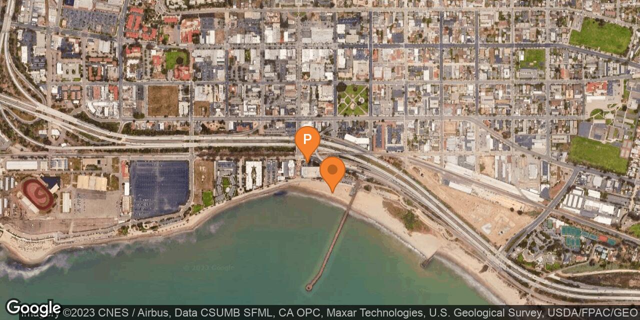 Map of Ventura Pier Beach